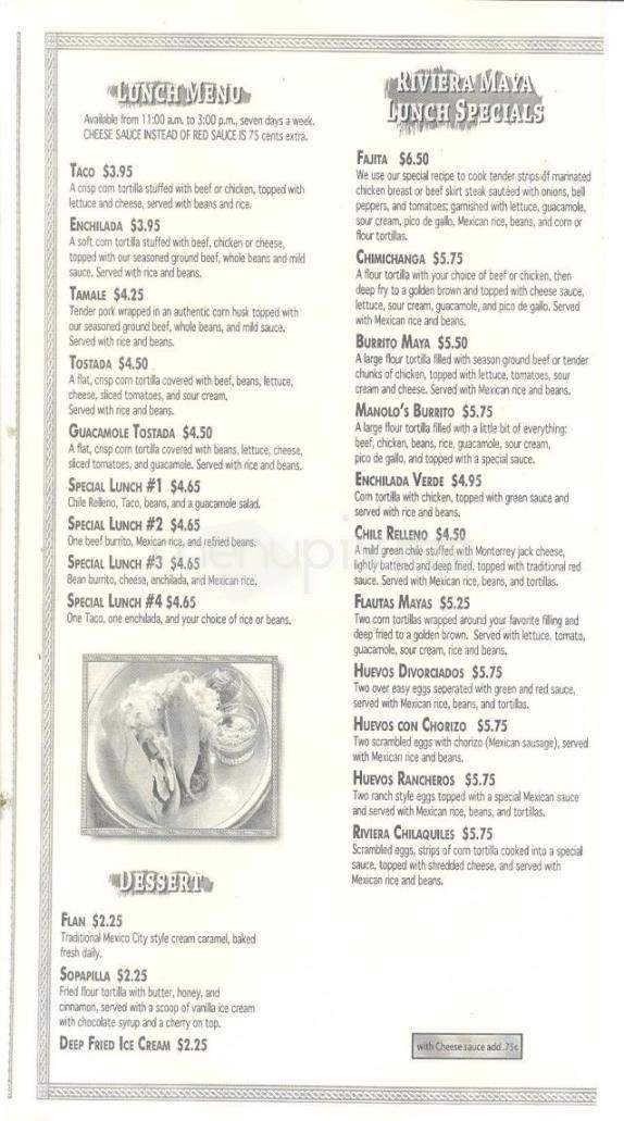 Riviera Maya - Little Rock, AR menu_pic