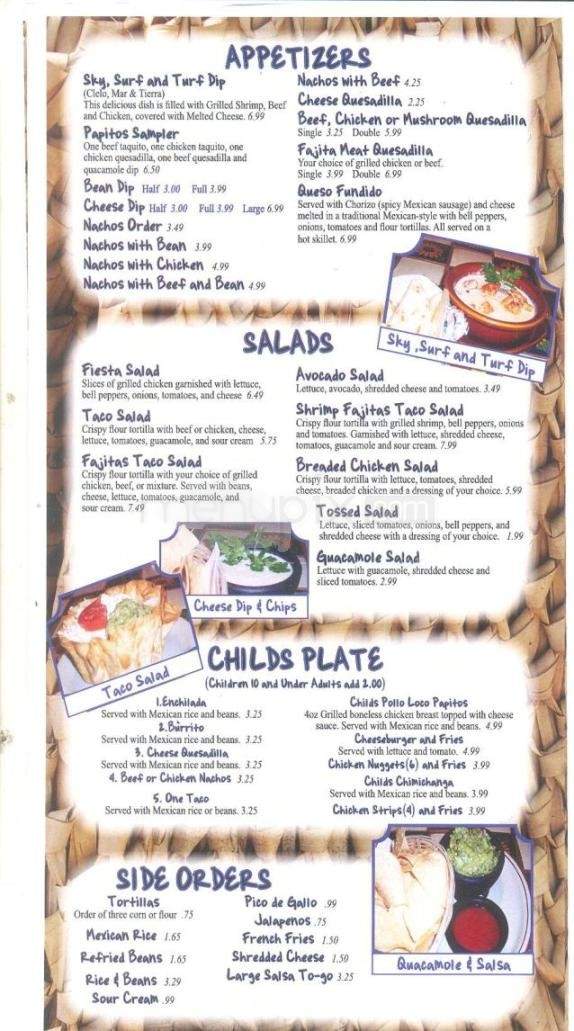 Papitos Mexican Restaurant - Jacksonville, AR menu_pic