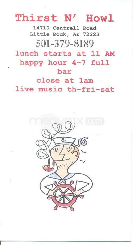 Thirst N' Howl - Little Rock, AR menu_pic
