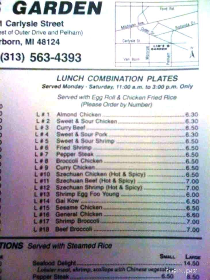 Lim's Garden - Dearborn, MI menu_pic