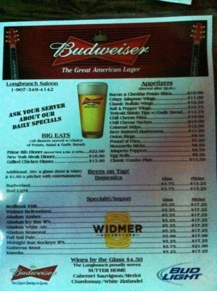 Long Branch Saloon - Anchorage, AK menu_pic