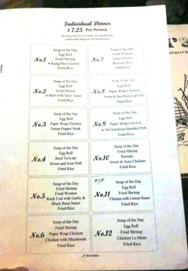 Lam's Chinese Restaurant - Bakersfield, CA menu_pic