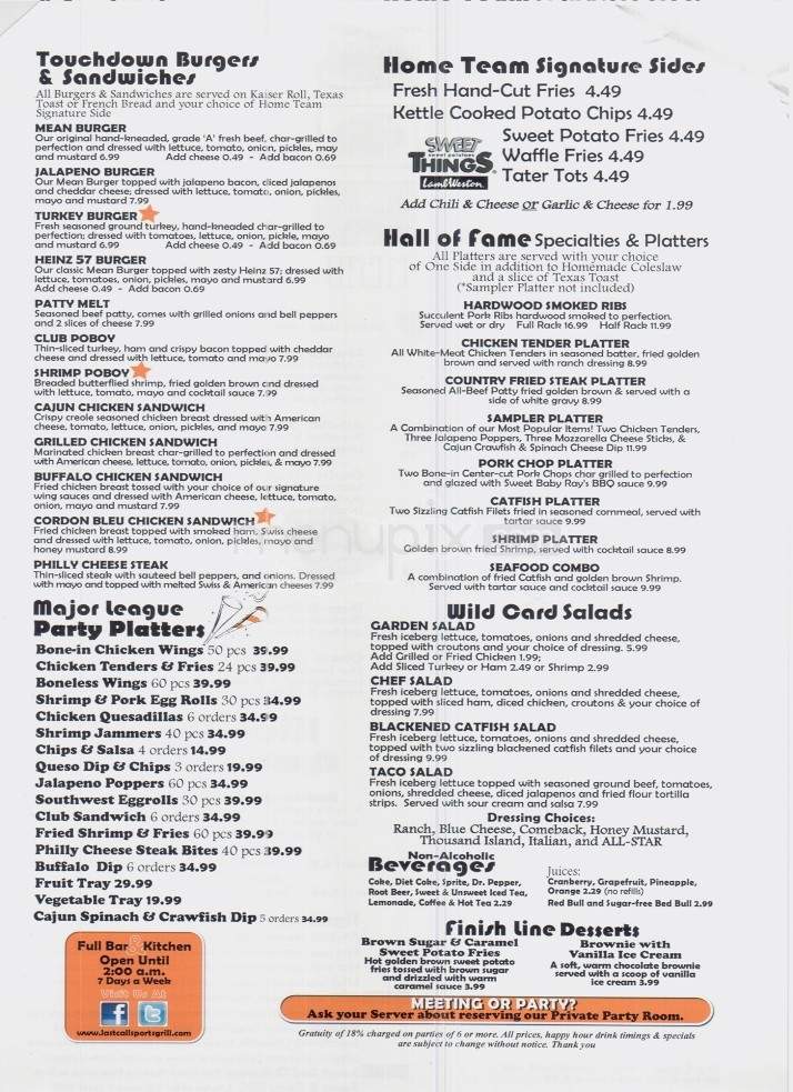 Last Call Sports Bar - Jackson, MS menu_pic