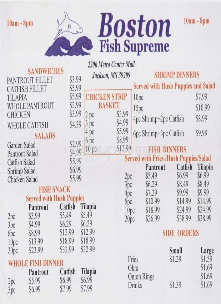 /199119/Boston-Fish-Supreme-Jackson-MS - Jackson, MS