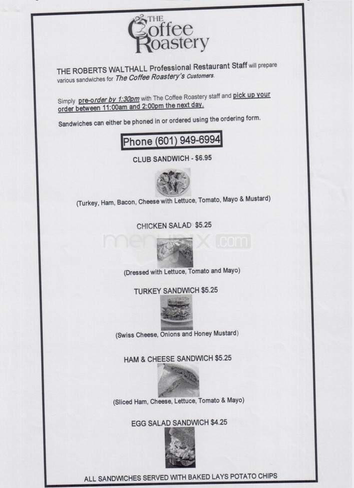 The Coffee Roastery - Jackson, MS menu_pic
