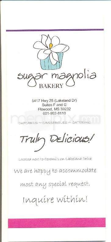Sugar Magnolia Bakery - Flowood, MS menu_pic