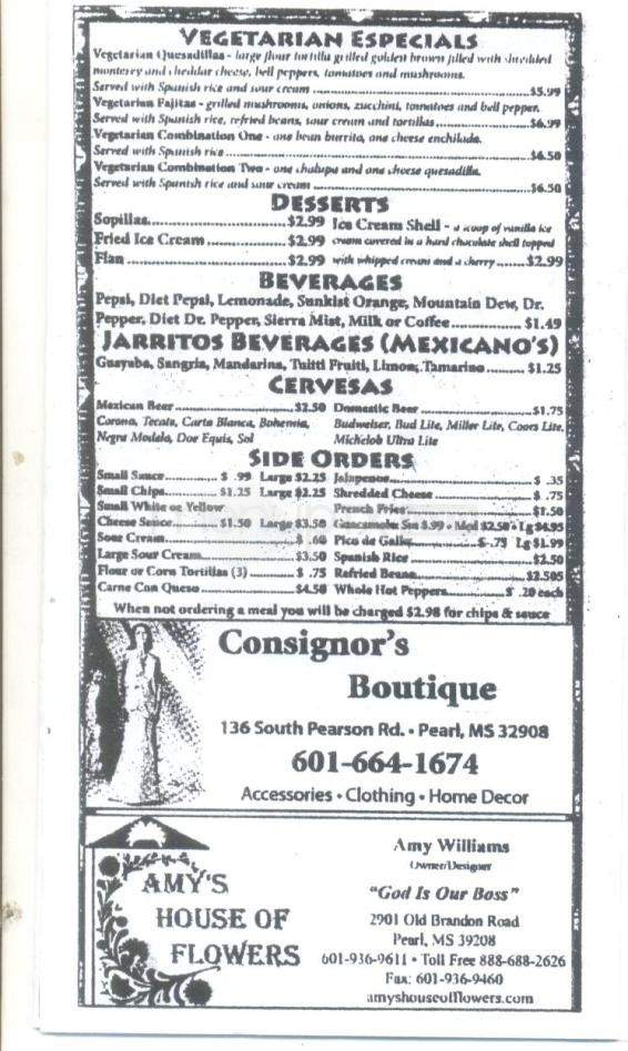 Jose's Restaurant - Pearl, MS menu_pic