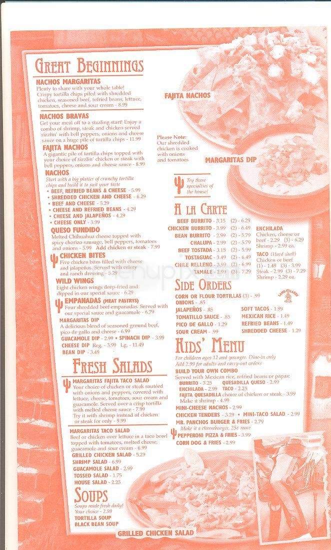 Margarita's Mexican Grill - Clinton, MS menu_pic