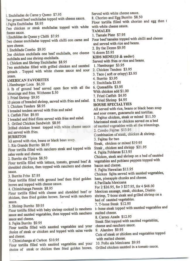 Fernando's - Jackson, MS menu_pic