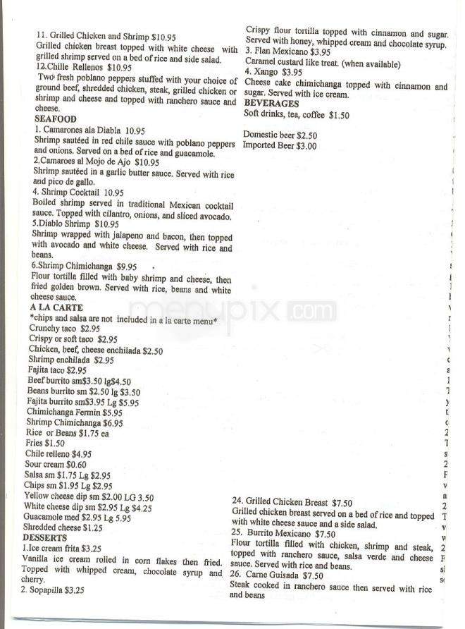 Fernando's - Jackson, MS menu_pic