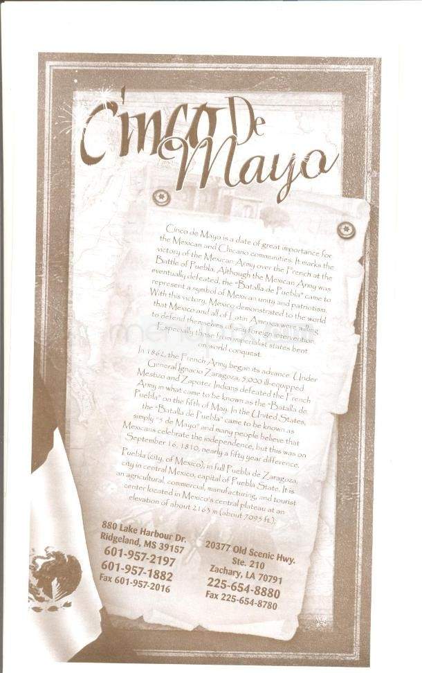 Cinco de Mayo - St. Augustine, FL menu_pic