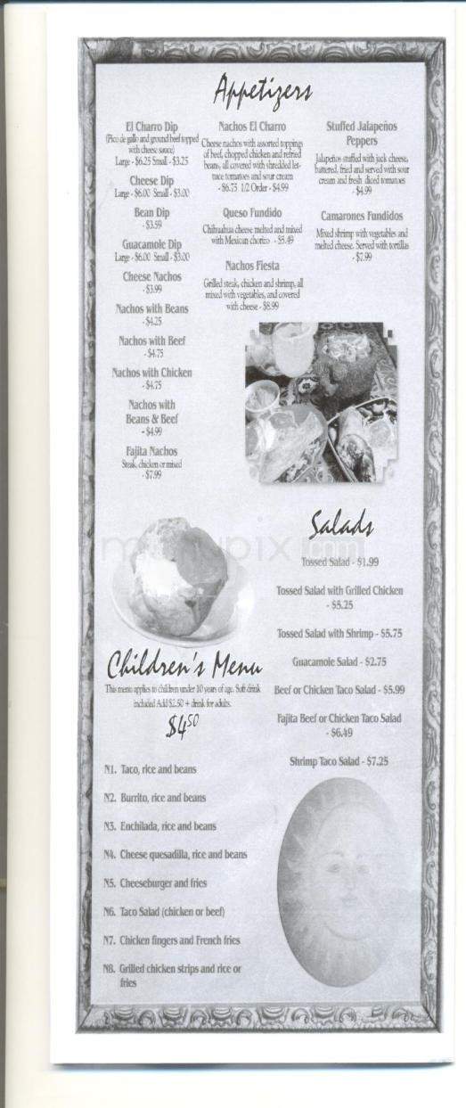 El Charro Mexican Restaurant - Greenville, MS menu_pic