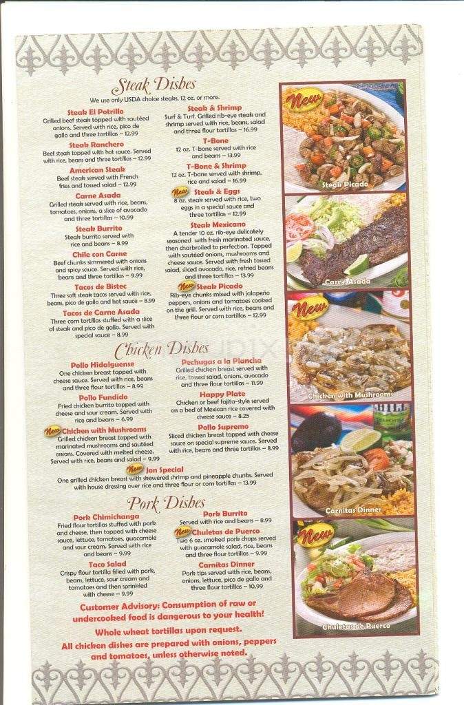 El Potrillo Mexican Restaurant - Brandon, MS menu_pic