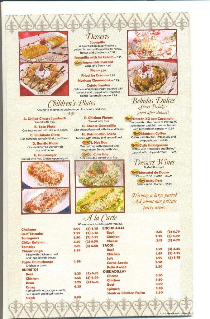 El Potrillo Mexican Restaurant - Brandon, MS menu_pic