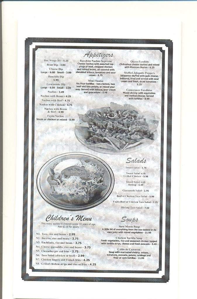 El Ranchito - Madison, MS menu_pic