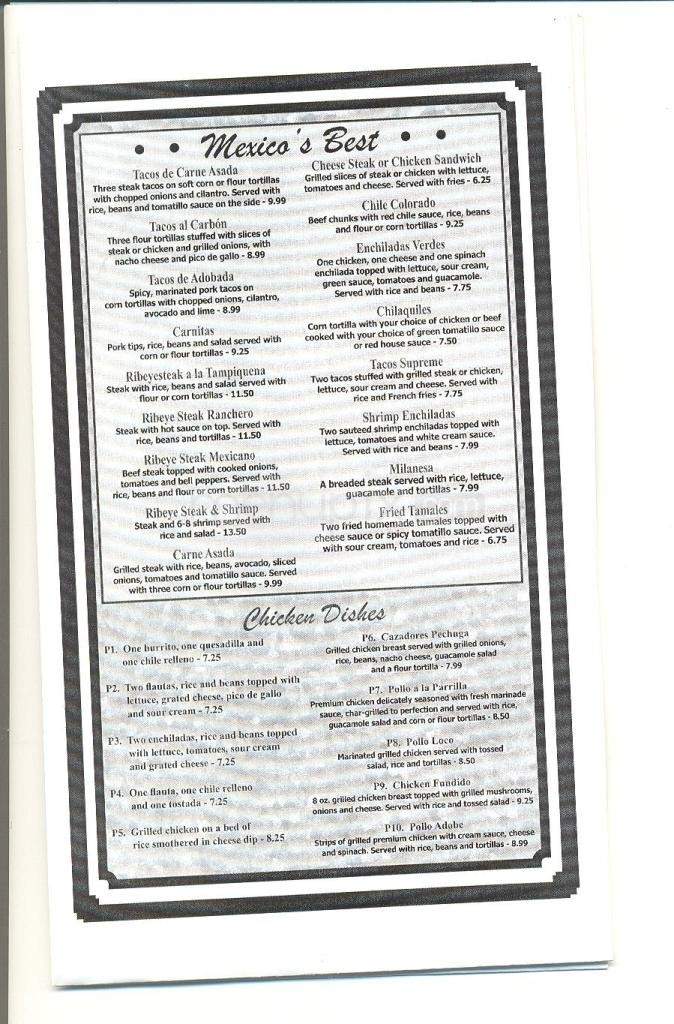 El Ranchito - Madison, MS menu_pic
