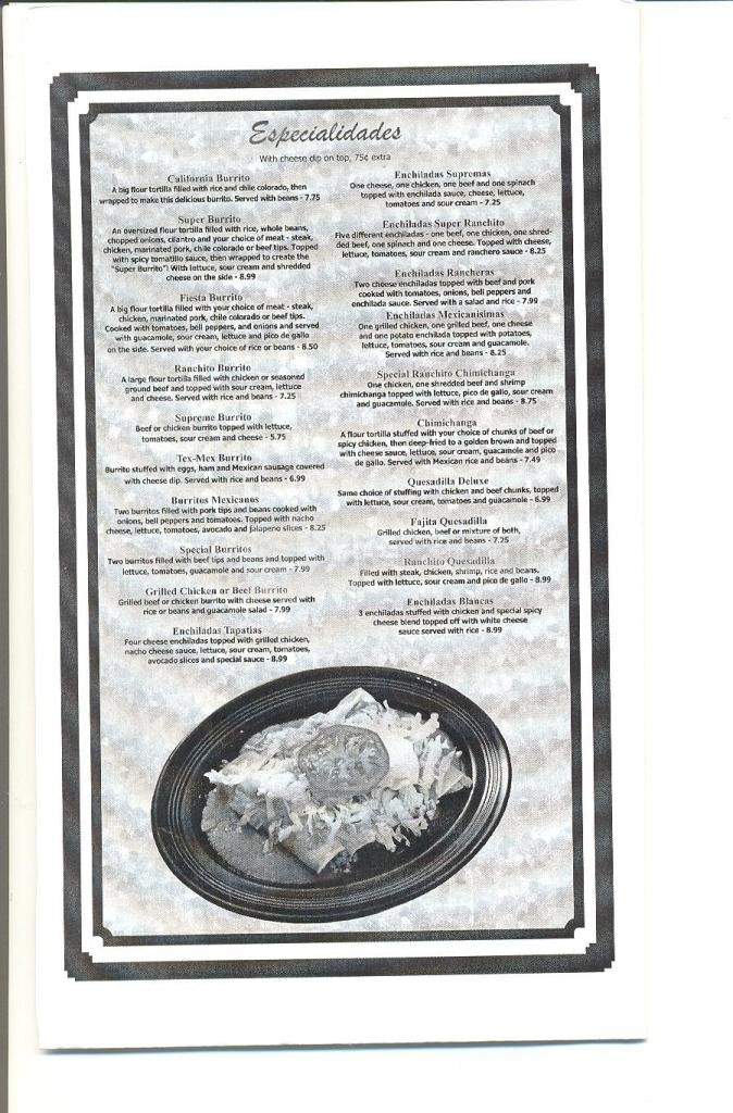 El Ranchito - Madison, MS menu_pic