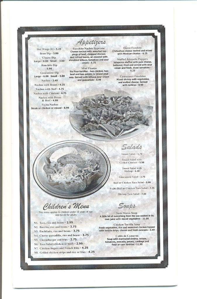 El Ranchito - Madison, MS menu_pic
