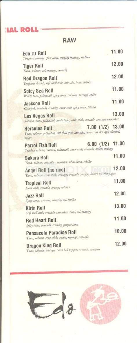 Edo - Jackson, MS menu_pic