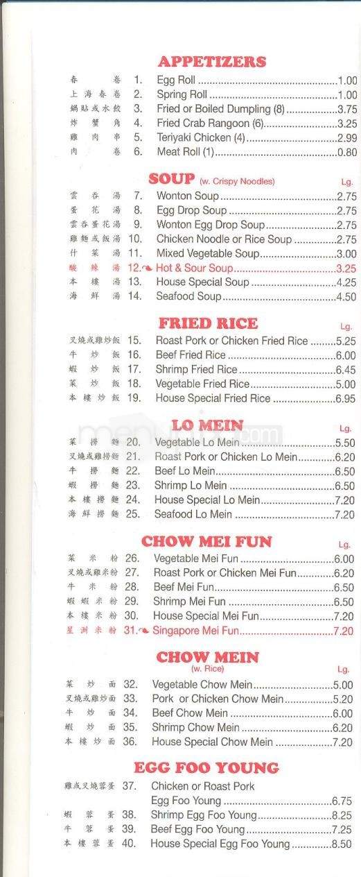 King Buffet - Jackson, MS menu_pic