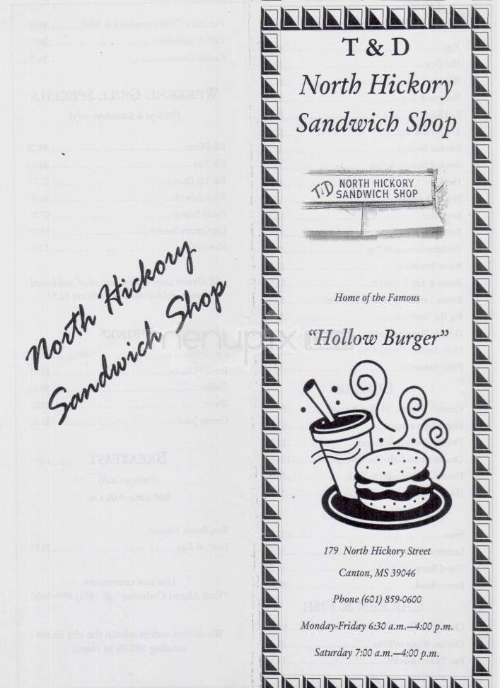 /2403741/North-Hickory-Sandwich-Shop-Canton-MS - Canton, MS