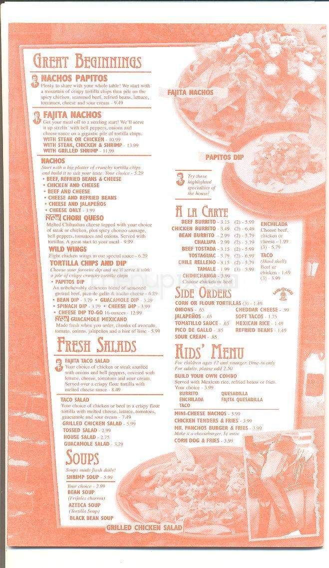 Papito's Mexican Restaurant & Grill - Flowood, MS menu_pic