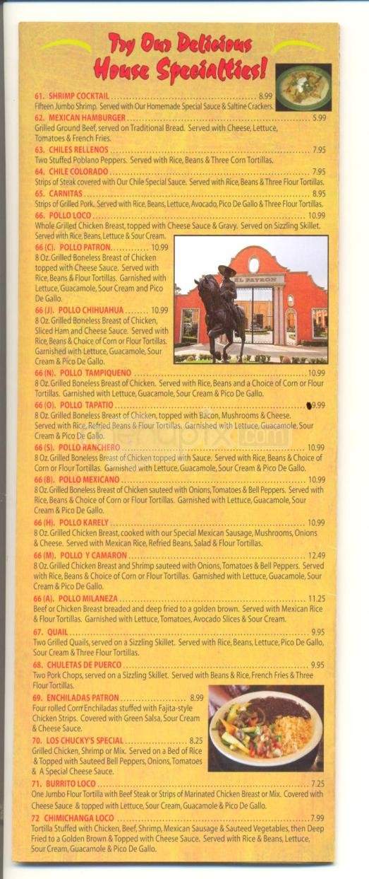 El Patron - Southaven, MS menu_pic