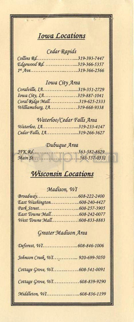 Arby's - Madison, WI menu_pic