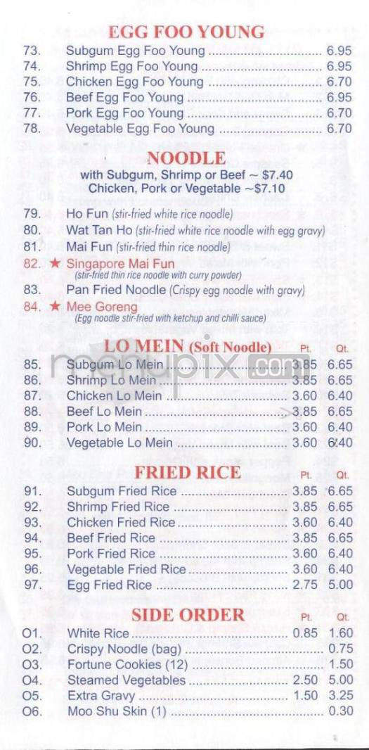 Asian Kitchen - Madison, WI menu_pic
