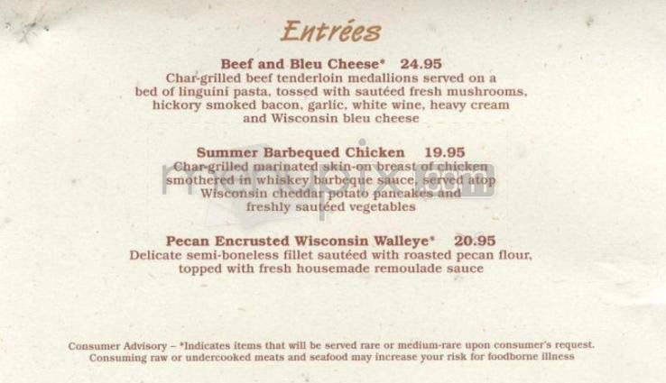 The Prairie Cafe (Crowne Plaza Hotel) - Madison, WI menu_pic