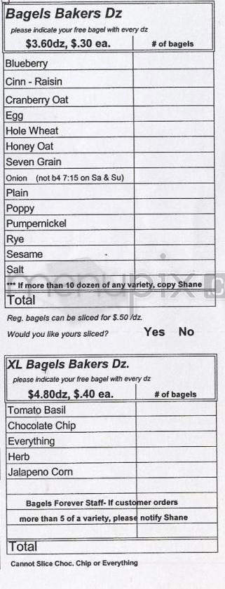 Bagels Forever - Madison, WI menu_pic