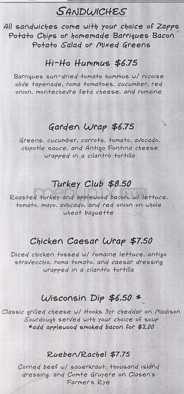 Barriques Coffee Trader - Madison, WI menu_pic