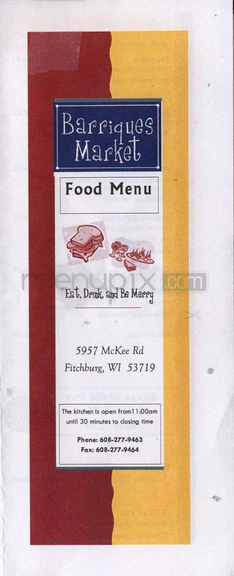 Barriques Market - Fitchburg, WI menu_pic