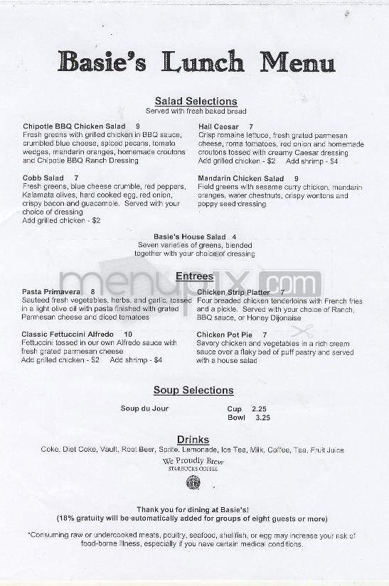 Basie's - Madison, WI menu_pic