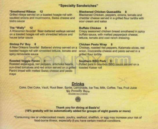 Basie's - Madison, WI menu_pic