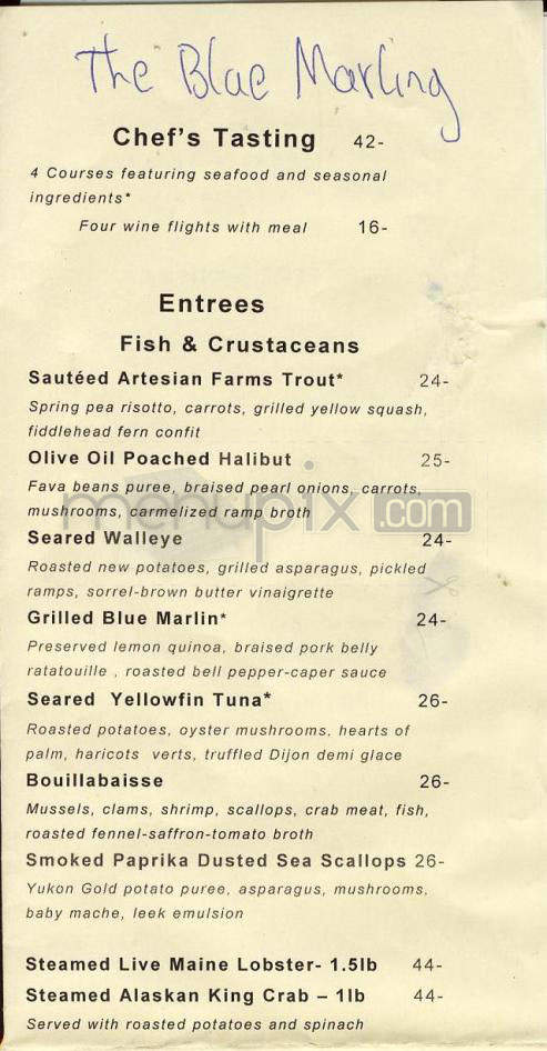 Blue Marlin - Madison, WI menu_pic