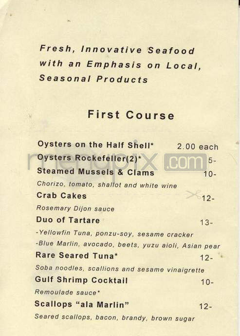 Blue Marlin - Madison, WI menu_pic