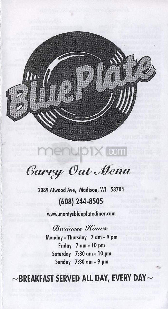 Blue Plate Diner - Madison, WI menu_pic