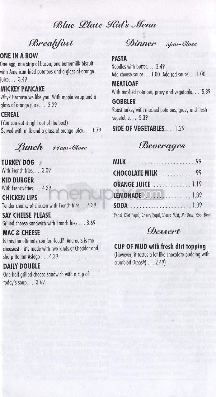 Blue Plate Diner - Madison, WI menu_pic