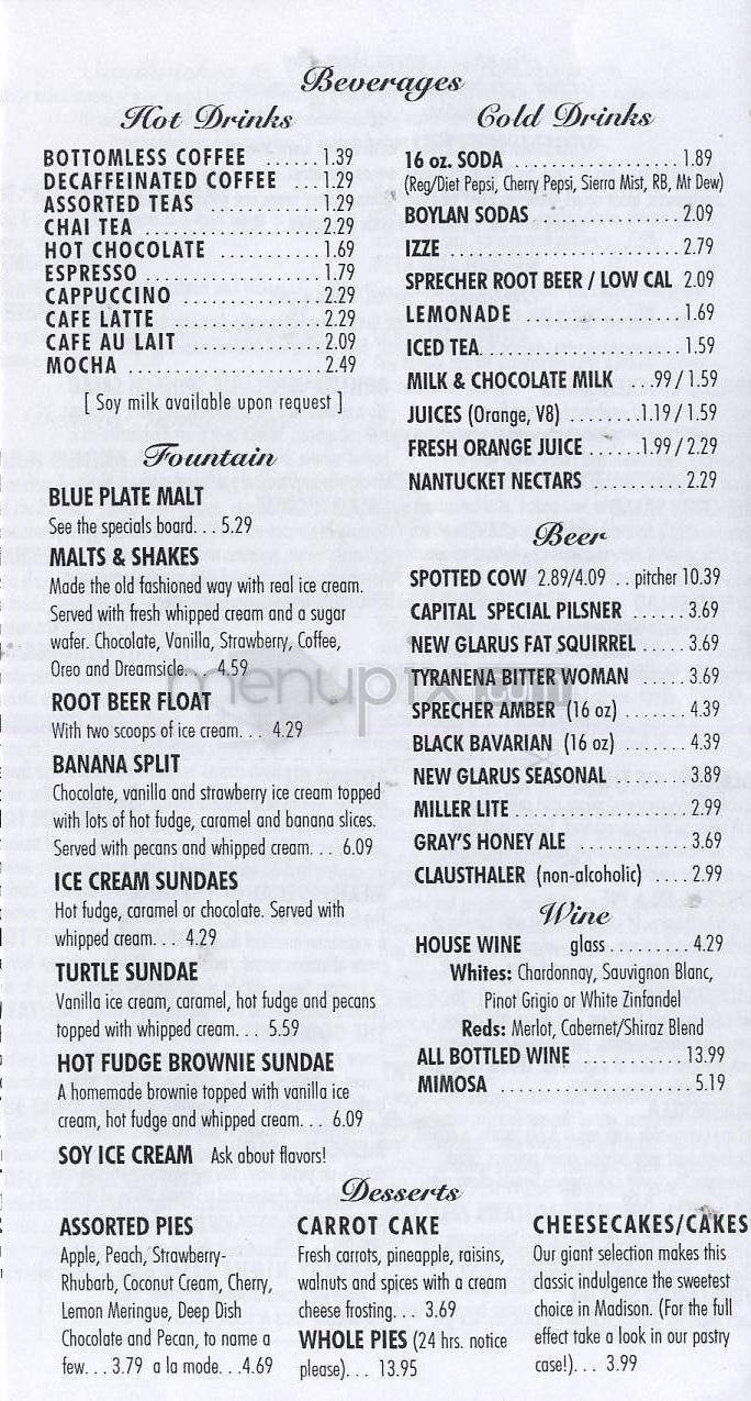 Blue Plate Diner - Madison, WI menu_pic