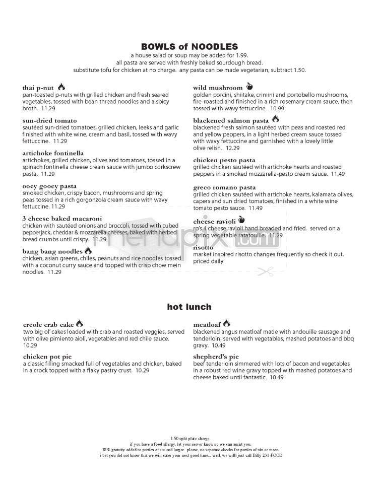 Bluephies - Madison, WI menu_pic