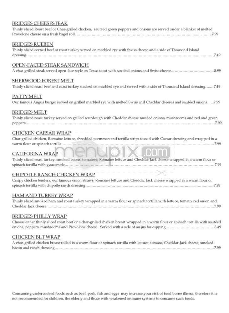 Bridges on the Green (Bridges Golf Course) - Madison, WI menu_pic