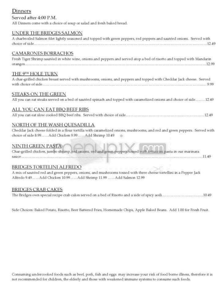 Bridges on the Green (Bridges Golf Course) - Madison, WI menu_pic