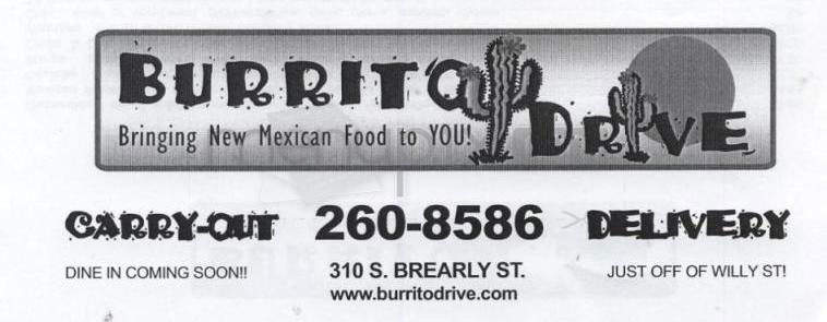 Burrito Drive - Madison, WI menu_pic
