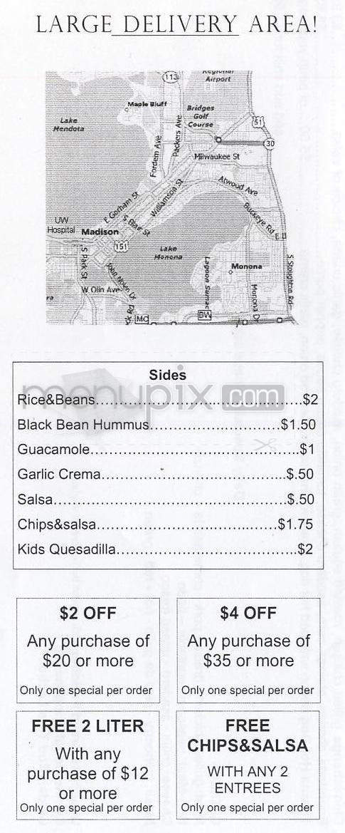 Burrito Drive - Madison, WI menu_pic