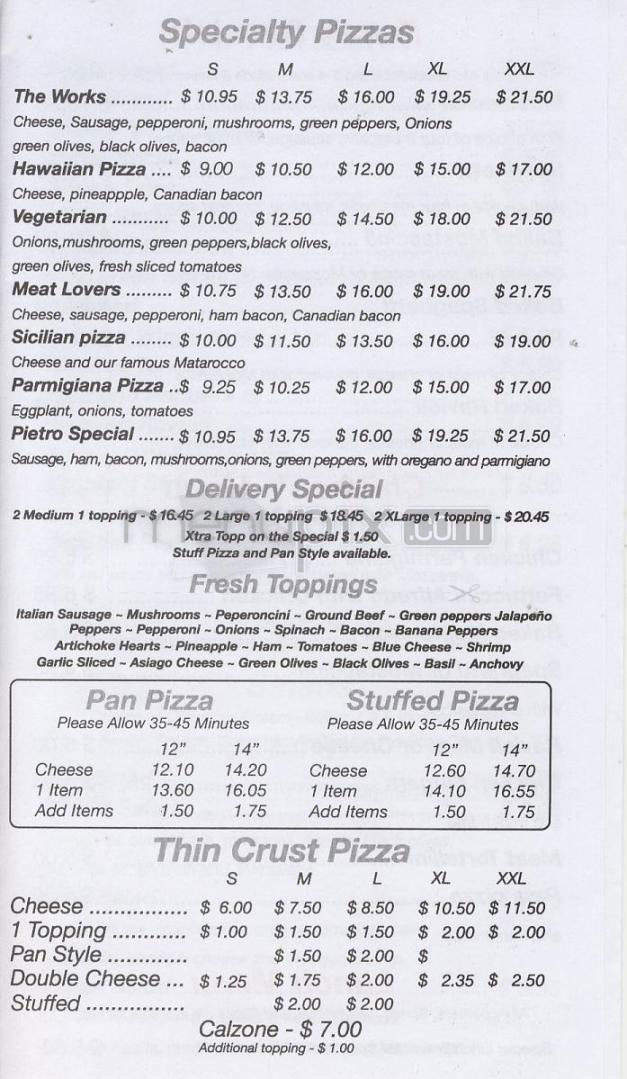 Cafe La Bellitalia - Madison, WI menu_pic