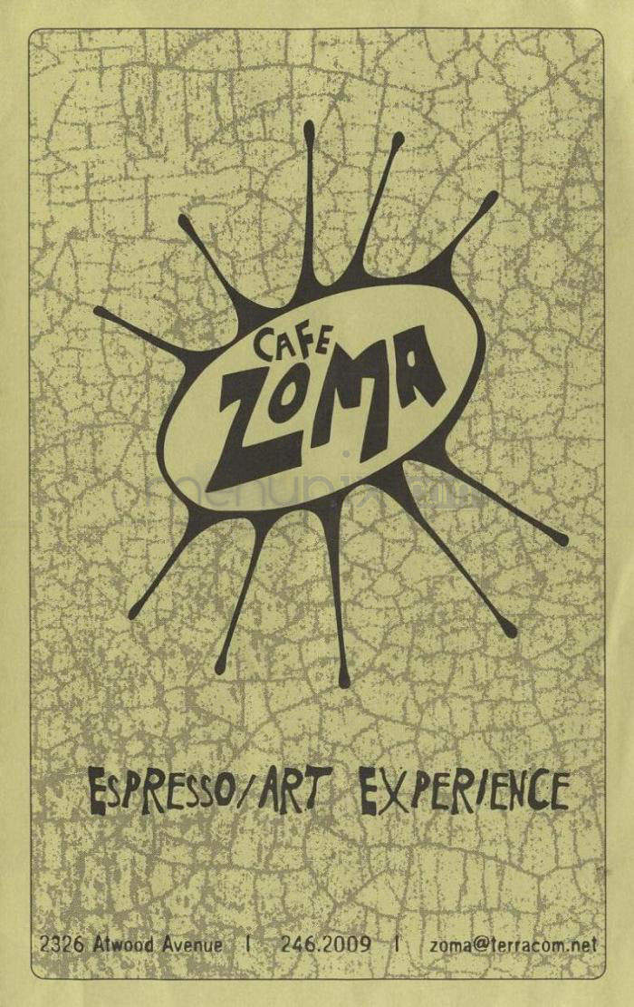 Cafe Zoma - Madison, WI menu_pic