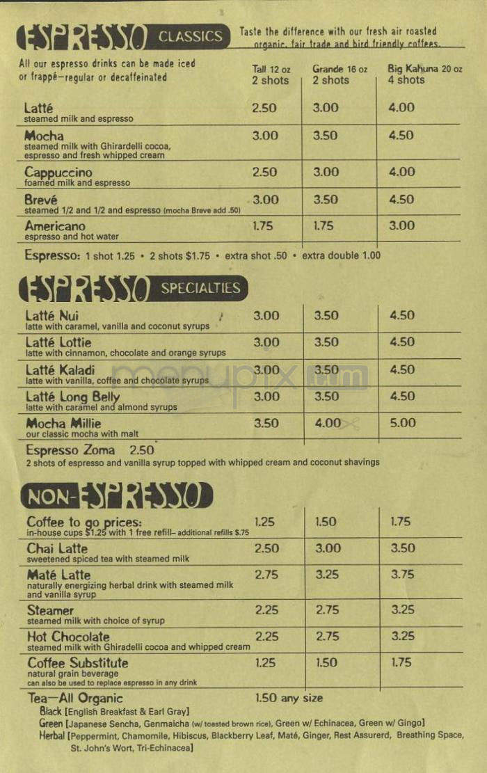 Cafe Zoma - Madison, WI menu_pic