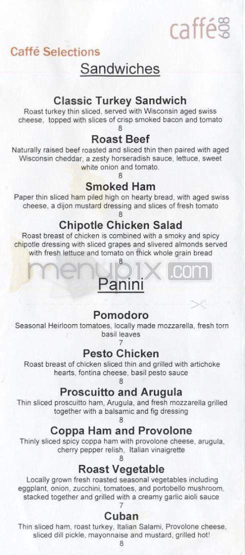 Caffe 608 (Sundance Cinemas) - Madison, WI menu_pic