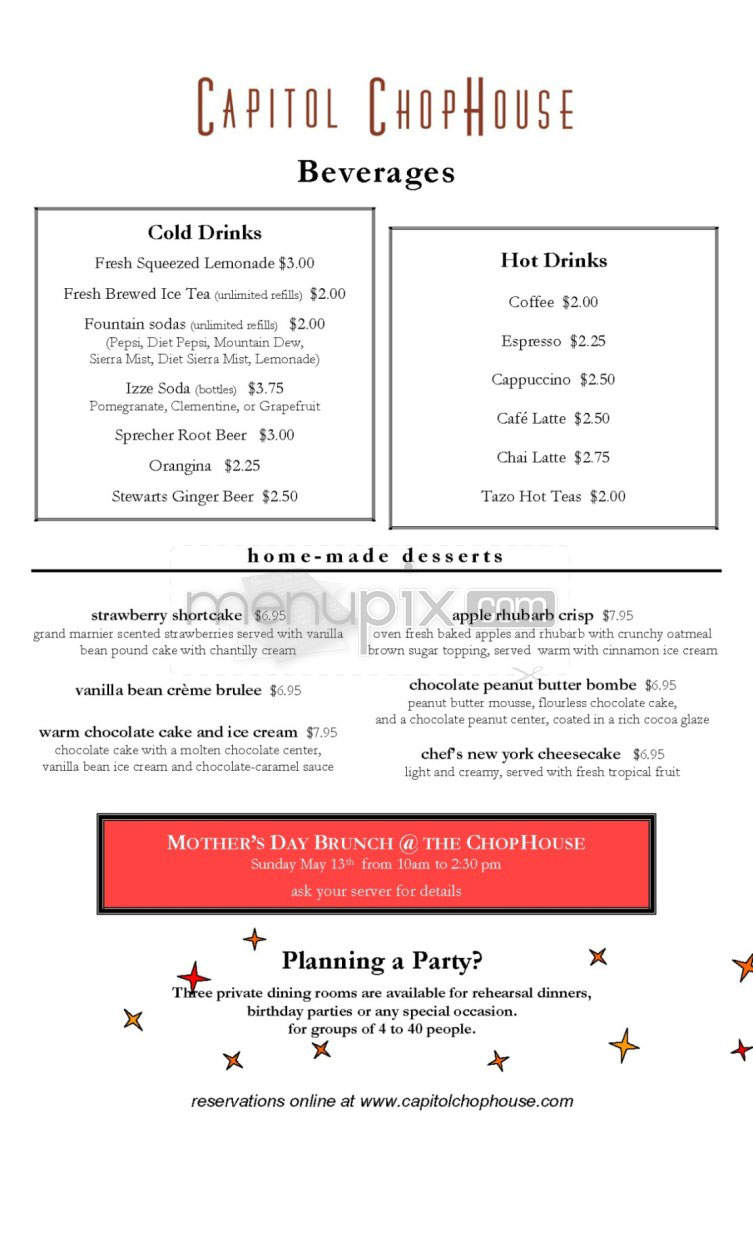 Capitol Chophouse - Madison, WI menu_pic